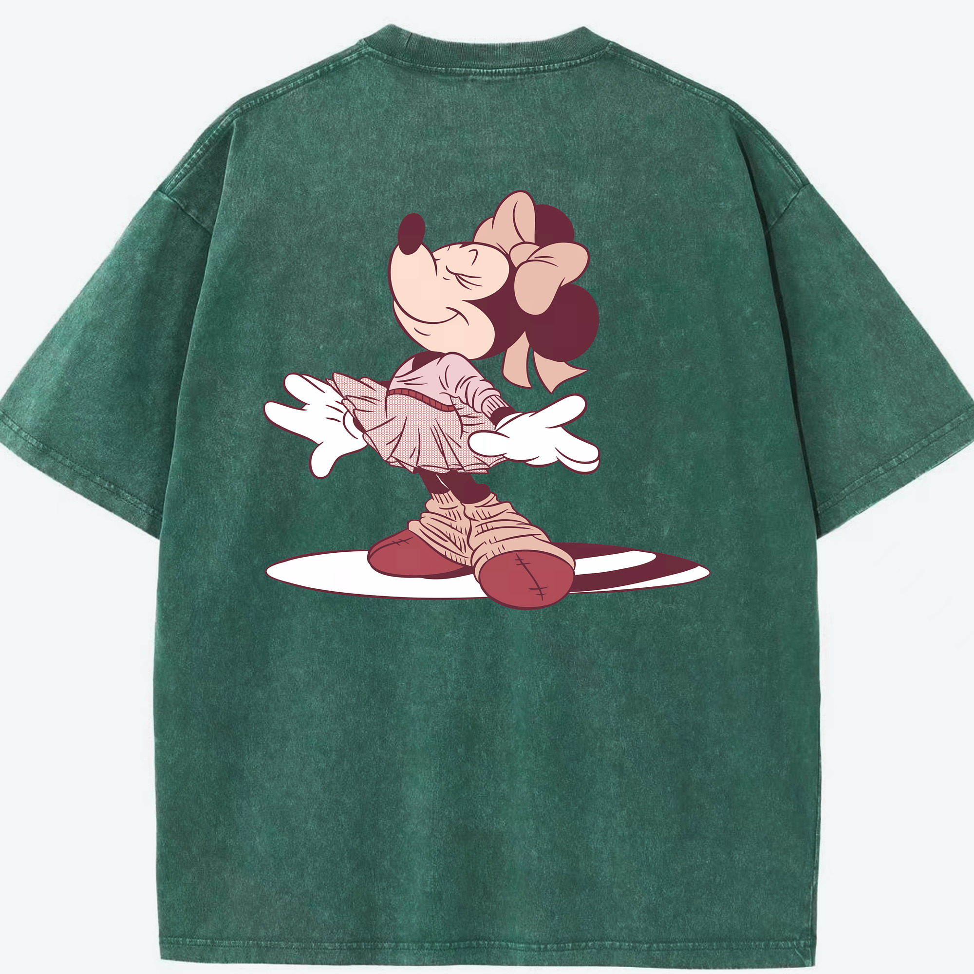 （画像用） ミッキーマウス Mickey Mouse 綿100% ヴィンテージ風 半袖Tシャツ（背面プリント）